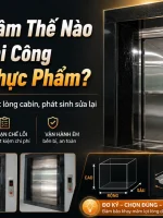 Đo kích thước khay và mâm GN theo chiều cao, chiều rộng, chiều sâu trước khi thi công thang tải thực phẩm