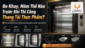 Đo kích thước khay và mâm GN theo chiều cao, chiều rộng, chiều sâu trước khi thi công thang tải thực phẩm