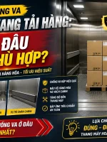 Thanh chống va lắp trên vách hông, vách sau và chân cabin thang tải hàng chở pallet thùng carton